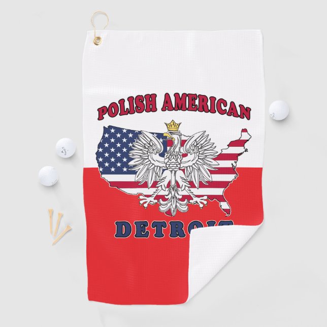 Detroit Michigan Polish Golf Towel (InSitu)