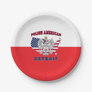 Detroit Michigan Polish Paper Plate