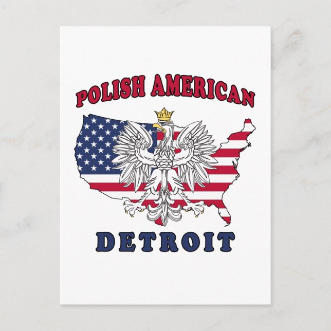 Detroit Michigan Polish Postcard (Front)