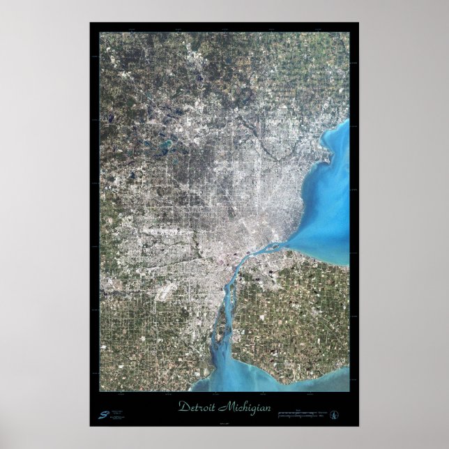 Detroit, Michigan satellite poster (Front)