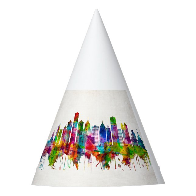 Detroit Michigan Skyline Party Hat (Front)