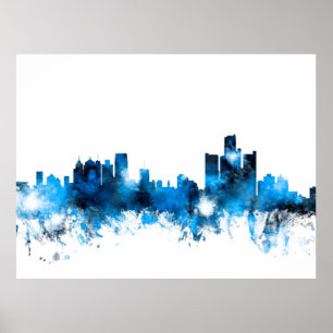 Detroit Michigan Skyline Poster
