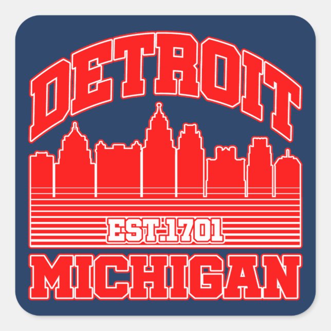 Detroit,Michigan Square Sticker (Front)