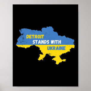 Detroit Michigan Stands With Ukraine Poster