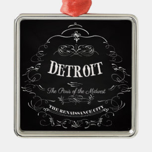 Detroit Michigan - The Paris of the Midwest Metal Tree Decoration