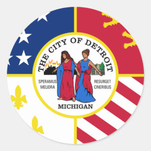 Detroit, Michigan, United States Classic Round Sticker