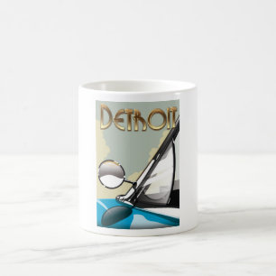 Detroit Michigan Vintage automobile travel poster Coffee Mug