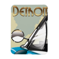 Detroit Michigan Vintage automobile travel poster