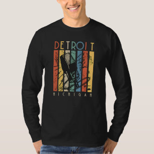 Detroit Michigan Vintage Microphone Retro Vintage  T-Shirt