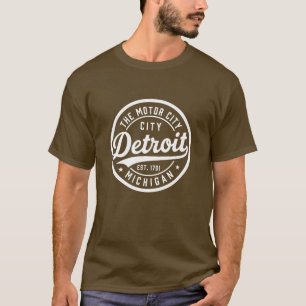 Detroit Motor City Michigan Vintage Est. 1701 Desi T-Shirt