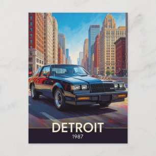 Detroit Motor City Performance 1987 Michigan Postcard