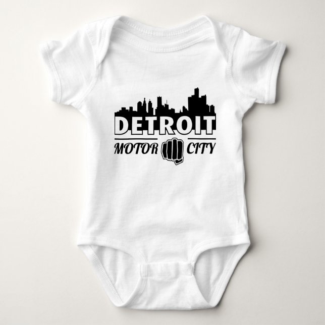 Detroit Motor City Skyline Infant Creeper (Front)