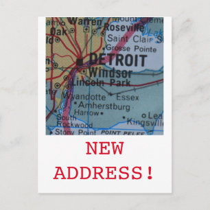 Detroit New Address announcement Postcard