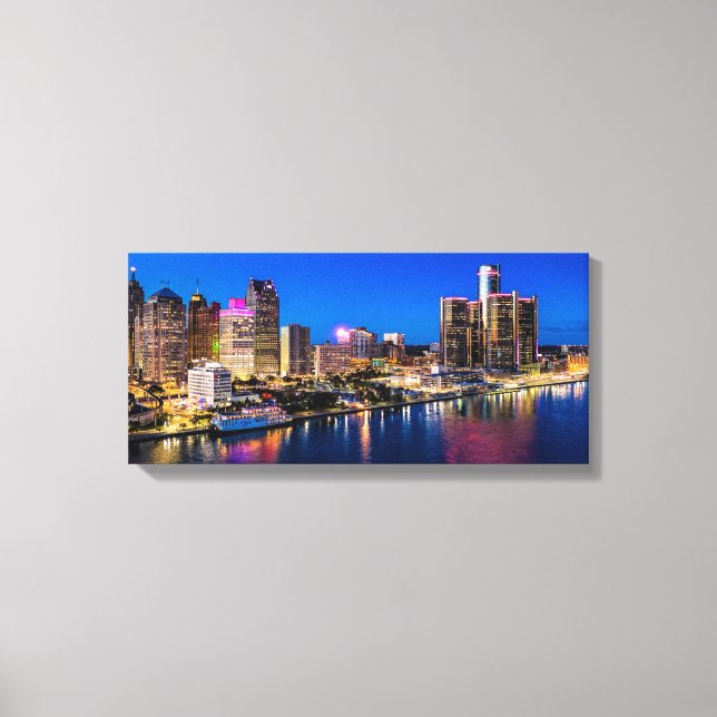 Detroit October Skyline Canvas Print (Front)