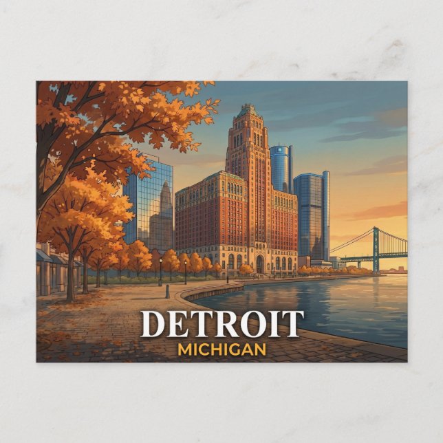 Detroit Postcard | Guardian Building Skyline (Front)