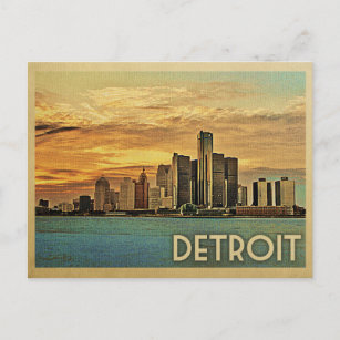 Detroit Postcard Michigan Vintage Travel