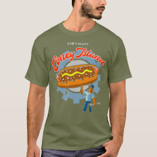 Detroit Pride Coney Island Hot Dog T-Shirt
