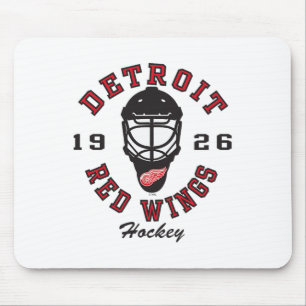Detroit Red Wings Hockey Mask White Officially Lic Mouse Pad
