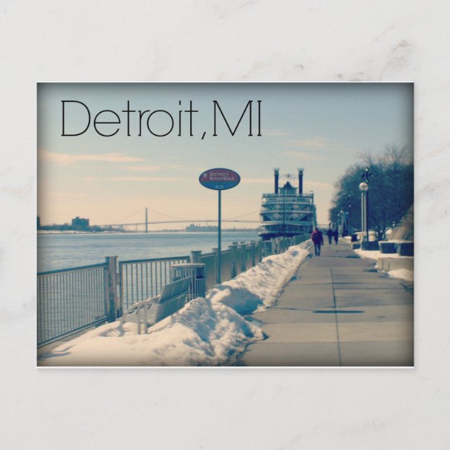 Detroit Riverwalk Postcard (Front)