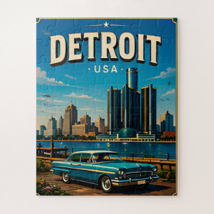 Detroit Riverwalk Skyline Jigsaw Puzzle