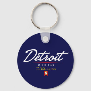 Detroit Script Key Ring