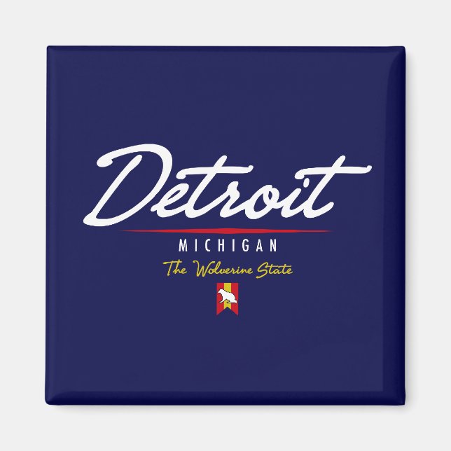 Detroit Script Magnet (Front)