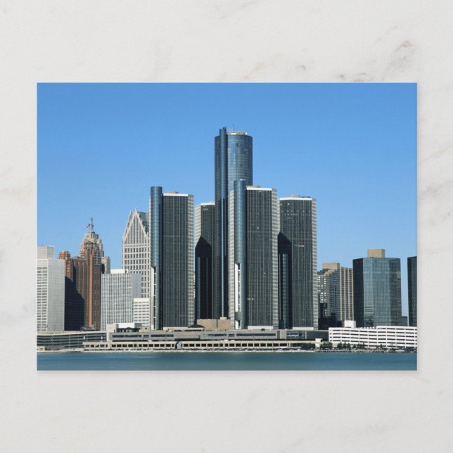 Detroit Skyline 4 Postcard (Front)