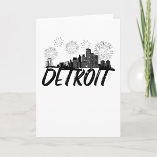 Detroit Skyline City Card