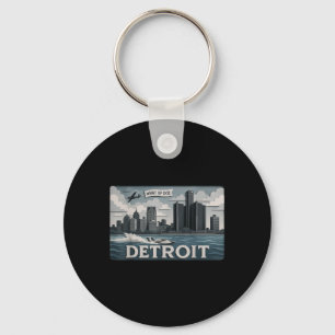 Detroit Skyline Design With What Up Doe’ Key Ring