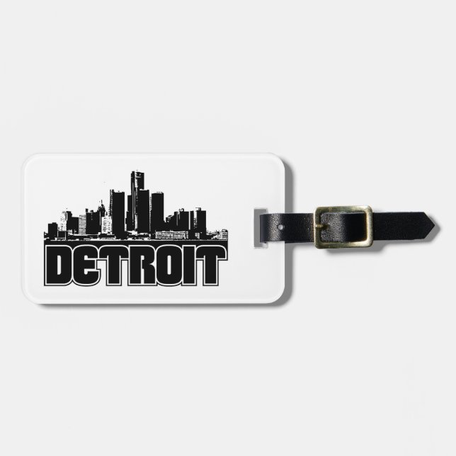 Detroit Skyline Luggage Tag (Front Horizontal)