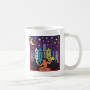 Detroit Skyline Mega Colour Coffee Mug
