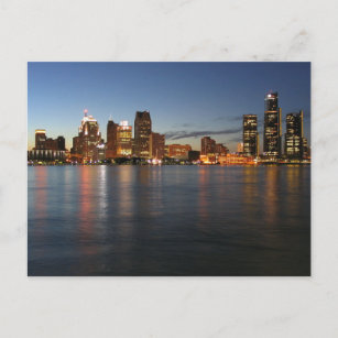Detroit Skyline Postcard