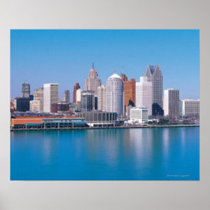 Detroit skyline poster