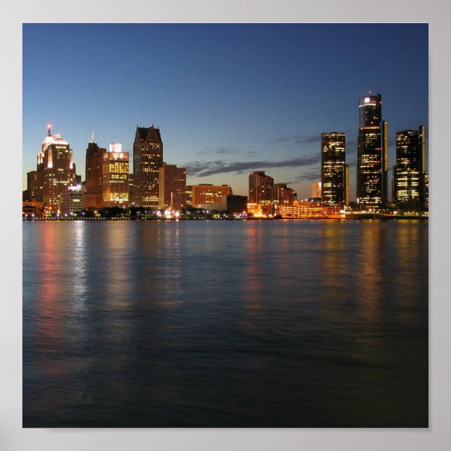 Detroit Skyline Poster (Front)