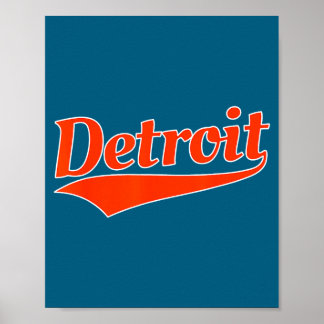 Detroit - throwback design - classic Detroit - thr Poster