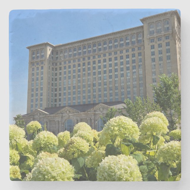 Detroit Train Station Stone Coaster (Front)