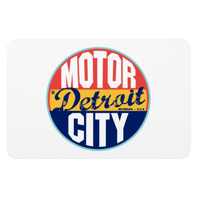 Detroit Vintage Label Magnet (Horizontal)