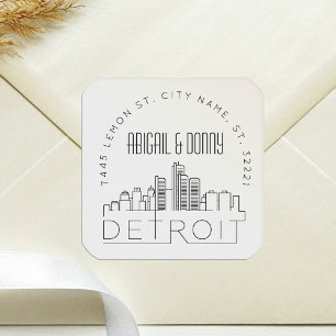Detroit Wedding   Pre-Addressed Envelope Seal