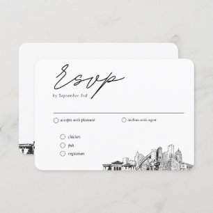 Detroit Wedding RSVP Meal Options Mailable Enclosure Card
