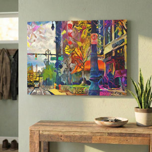 Detroit's Abstract Urbanity Spectrum Canvas Print