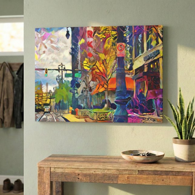 Detroit's Abstract Urbanity Spectrum Canvas Print (Detroit's Bold Side)