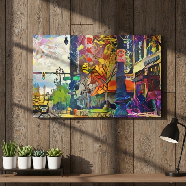 Detroit's Abstract Urbanity Spectrum Canvas Print (Detroit's Abstract Urbanity Spectrum Canvas Print)