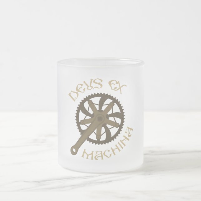 Deus ex machina frosted glass coffee mug (Center)