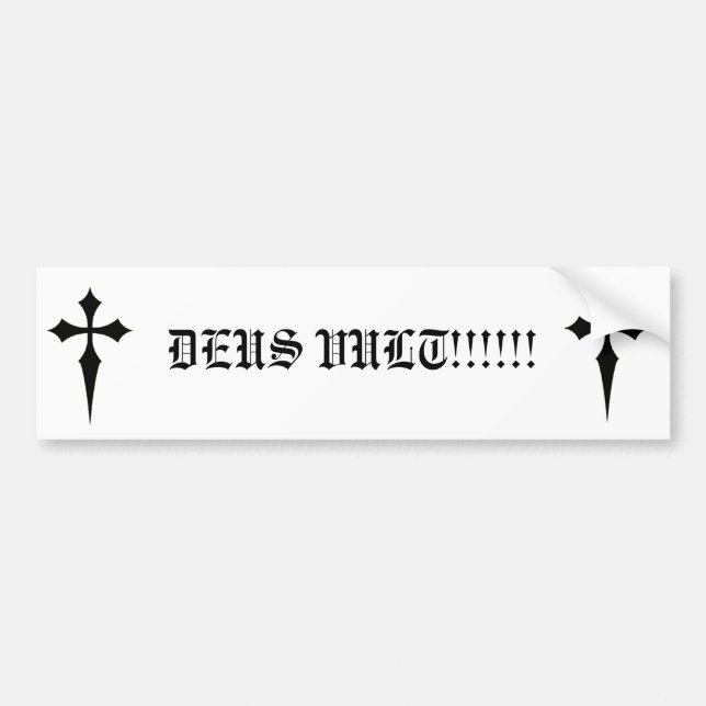 Deus vult Bumper Sticker (Front)
