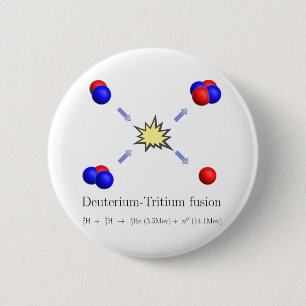 Deuterium-Tritium fusion with equation 6 Cm Round Badge