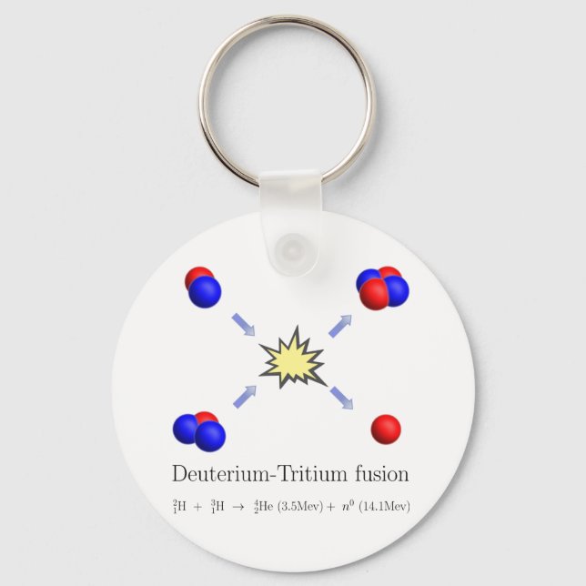 Deuterium-Tritium fusion with equation Key Ring (Front)