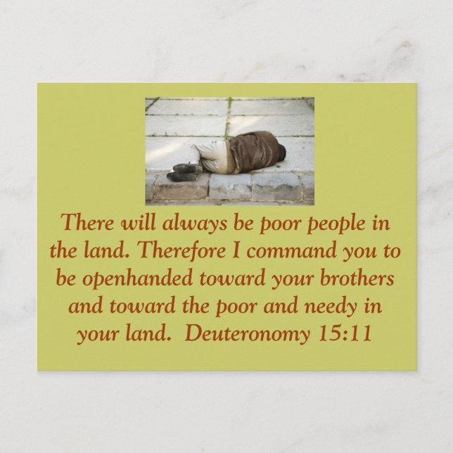 Deuteronomy 15:11 Post Card (Front)