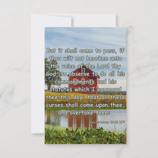Deuteronomy 28:15 Bible Verse Pic Greeting Card (Front)