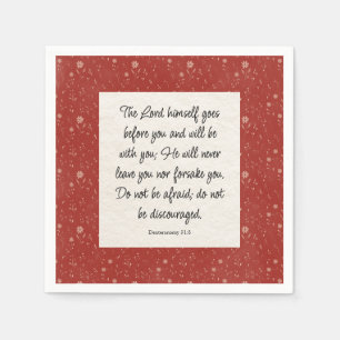Deuteronomy 31:8 Bible Verse Image Paper Napkin