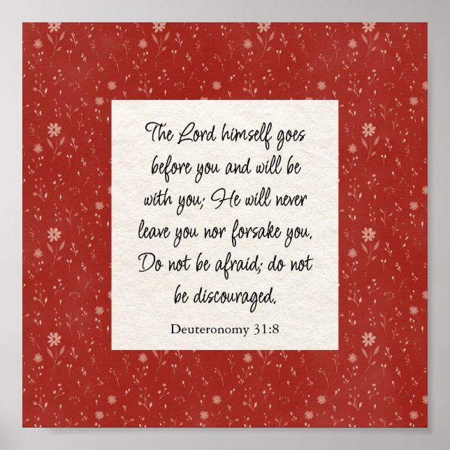 Deuteronomy 31:8 Bible Verse Image Poster (Front)